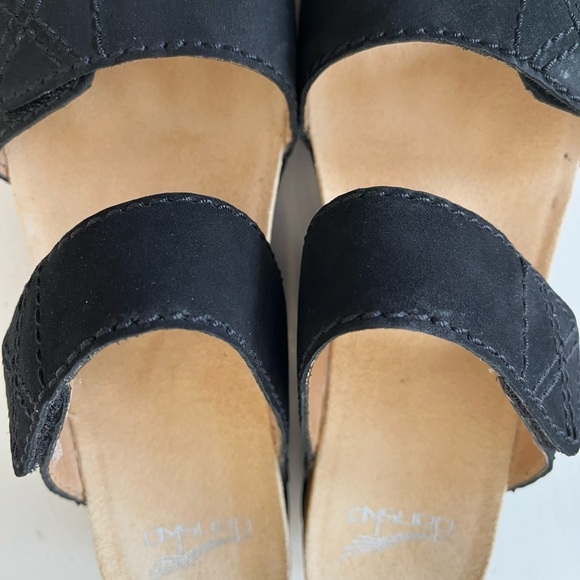 Dansko Maddy Black Strappy Leather Cork Sandals Size 38 US 7-7.5 Comfort Womens - Picture 7 of 14